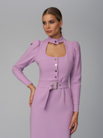 Платье-футляр с чокером, лавандовое