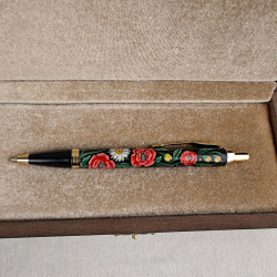 Ручка шариковая "Ромашки и маки" с ручной росписью