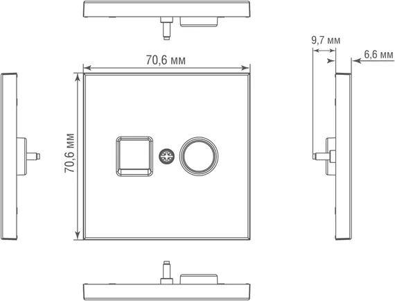 Donel R98 METAL вороненая сталь накладка для розеток TV, TV/SAT, серия DA
