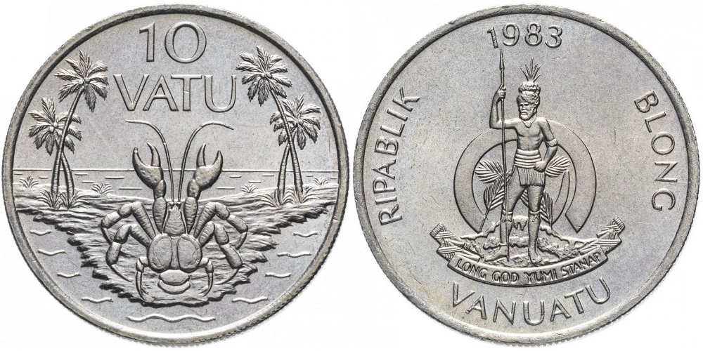 Вануату 10 вату, 1983 - 2009 Краб XF