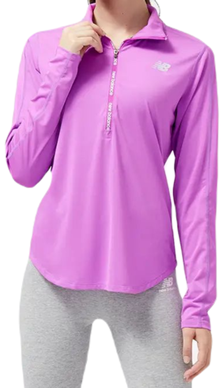 Женская Кофта теннисная New Balance Accelerate Half Zip - Розовый