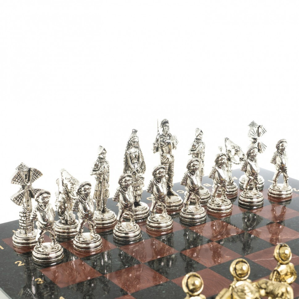 Шахматы "Дон Кихот" доска 36х36 см камень лемезит змеевик G 122654