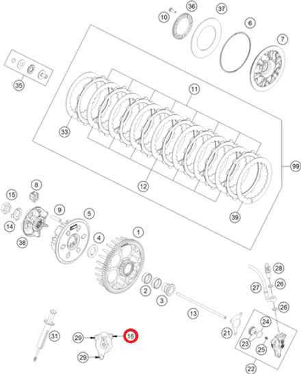 Болт KTM, HQV, GASGAS M6X30 TX30