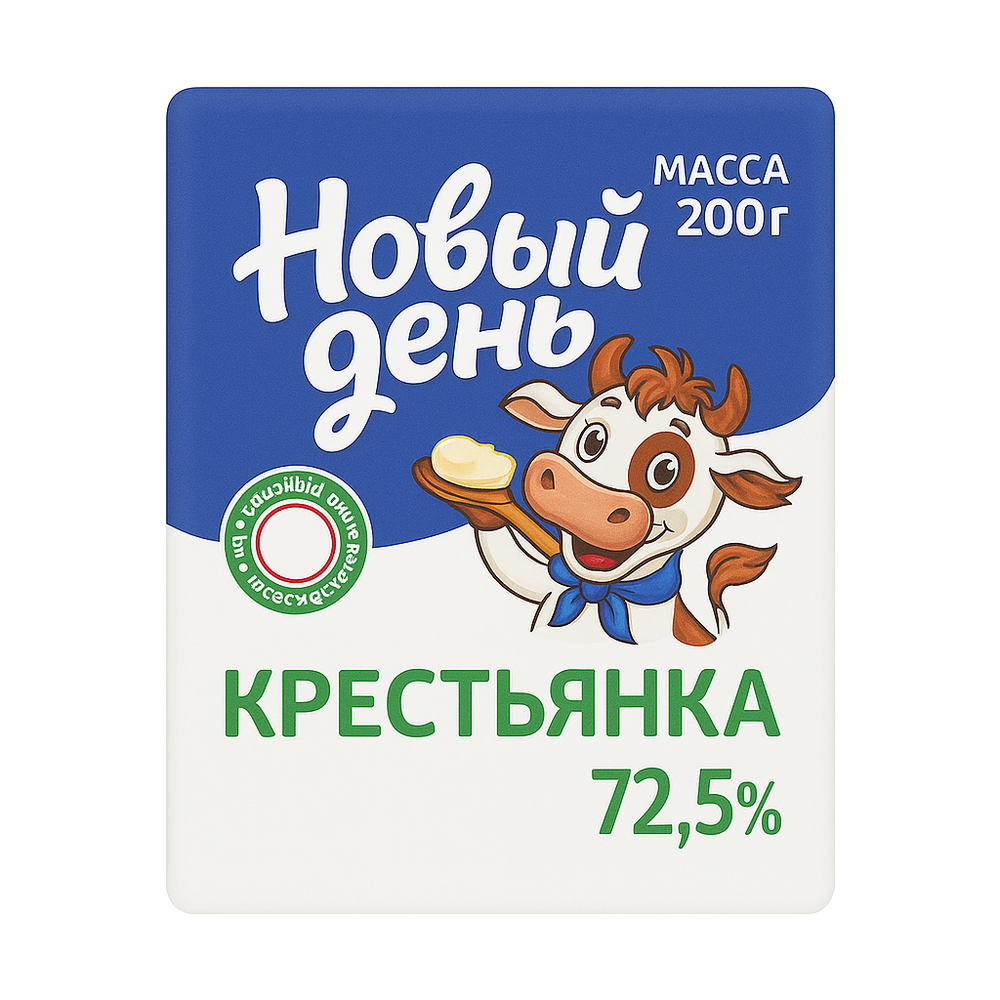 Масло Новый День Крестьянка 72,5% 200 гр