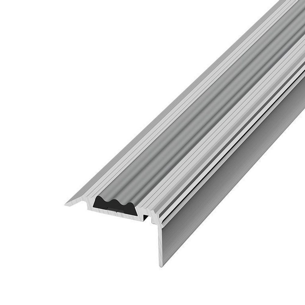 Порог ПУ 07.1350.001 УГОЛ/СЕРЕБРО ЛЮКС  68 Х 30,8 ММ (5/30) С ПВХ ВСТАВКОЙ