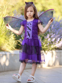 Костюм летучей мыши на Хэллоуин с крыльями и ободком