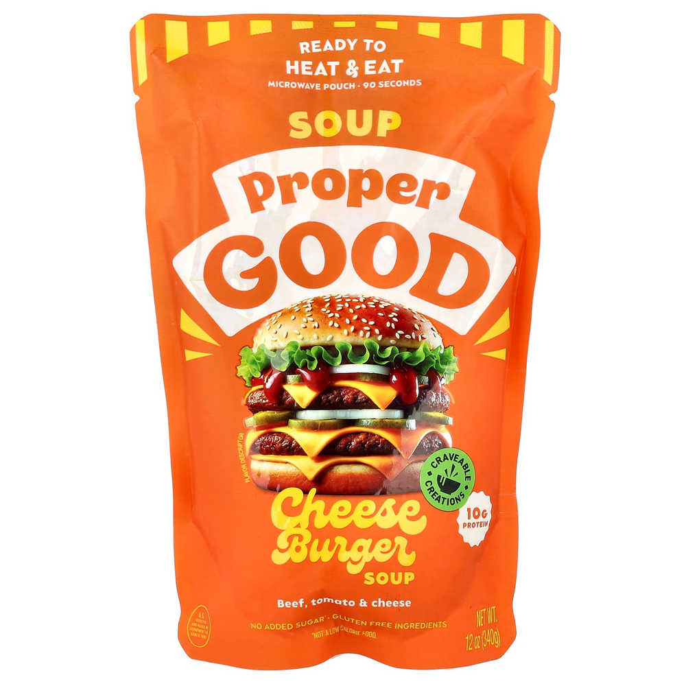 Proper Good, суп-чизбургер, говядина, томат и сыр, 340 г (12 унций)