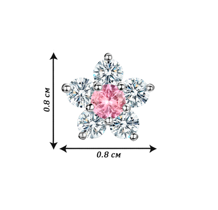 Детские пусеты с лабораторно-выращенными бриллиантами и цветными сапфирами