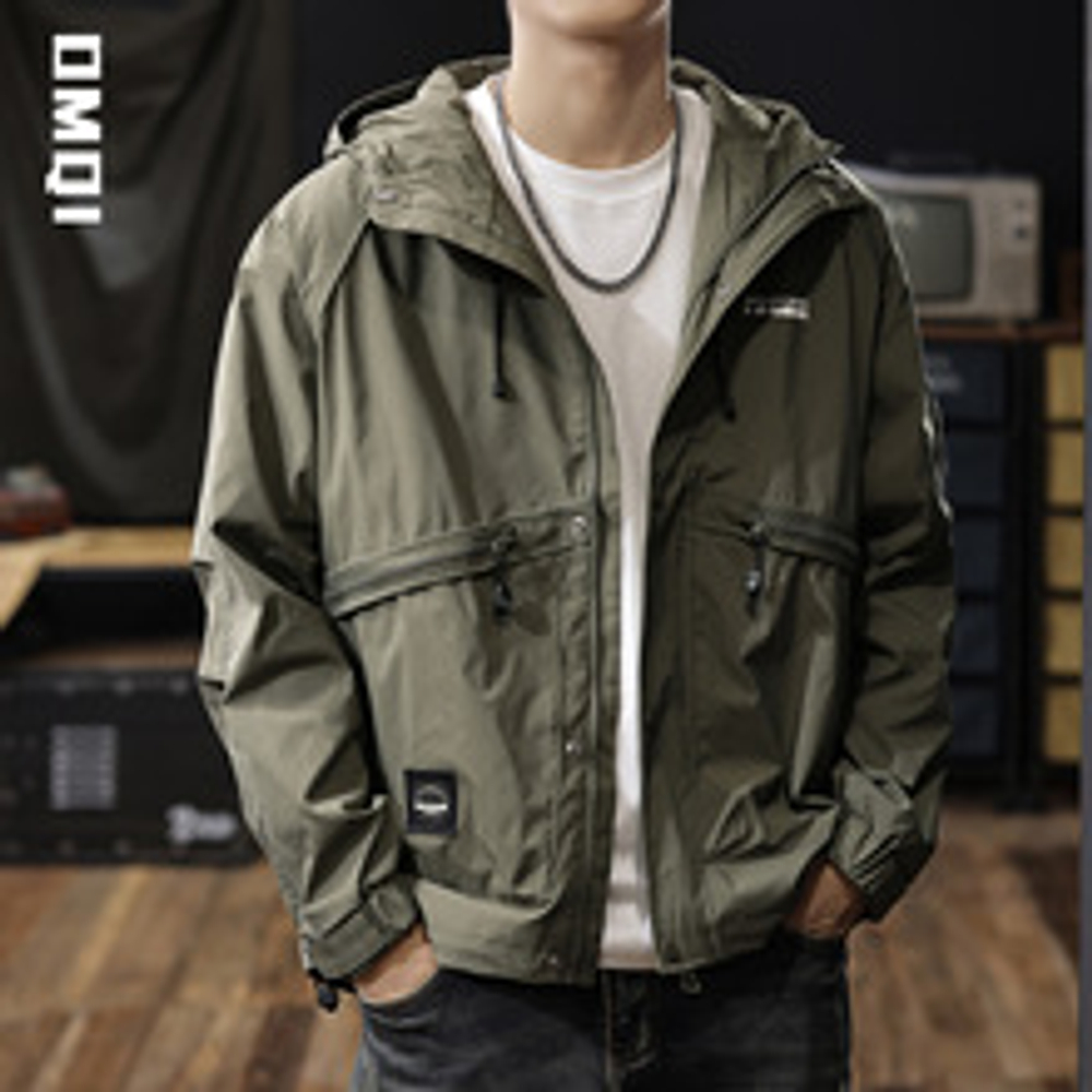 Весенняя и осенняя американская куртка с капюшоном для мужчин свободного размера