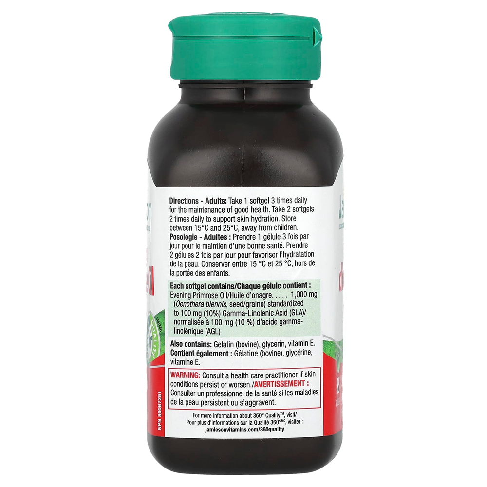 Jamieson Vitamins, Масло примулы вечерней, 1000 мг, 85 капсул