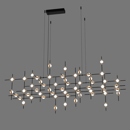 Люстра Molecular 55 black/gold