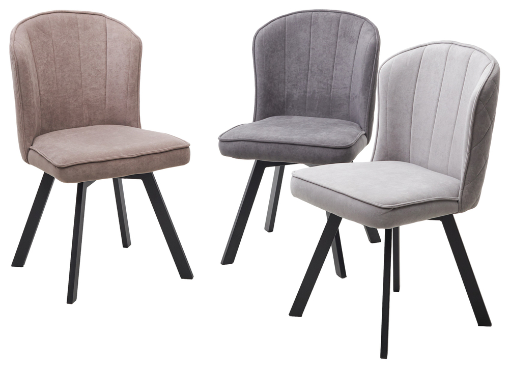 Стул М-City DISAUR Мод (Mode) поворотный на поворотный на 360 градусов, B28 темно-серый, Велюр, Черный каркас