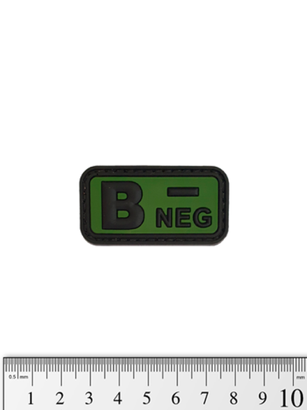 Шеврон Группа крови B- PVC 5 см. Олива