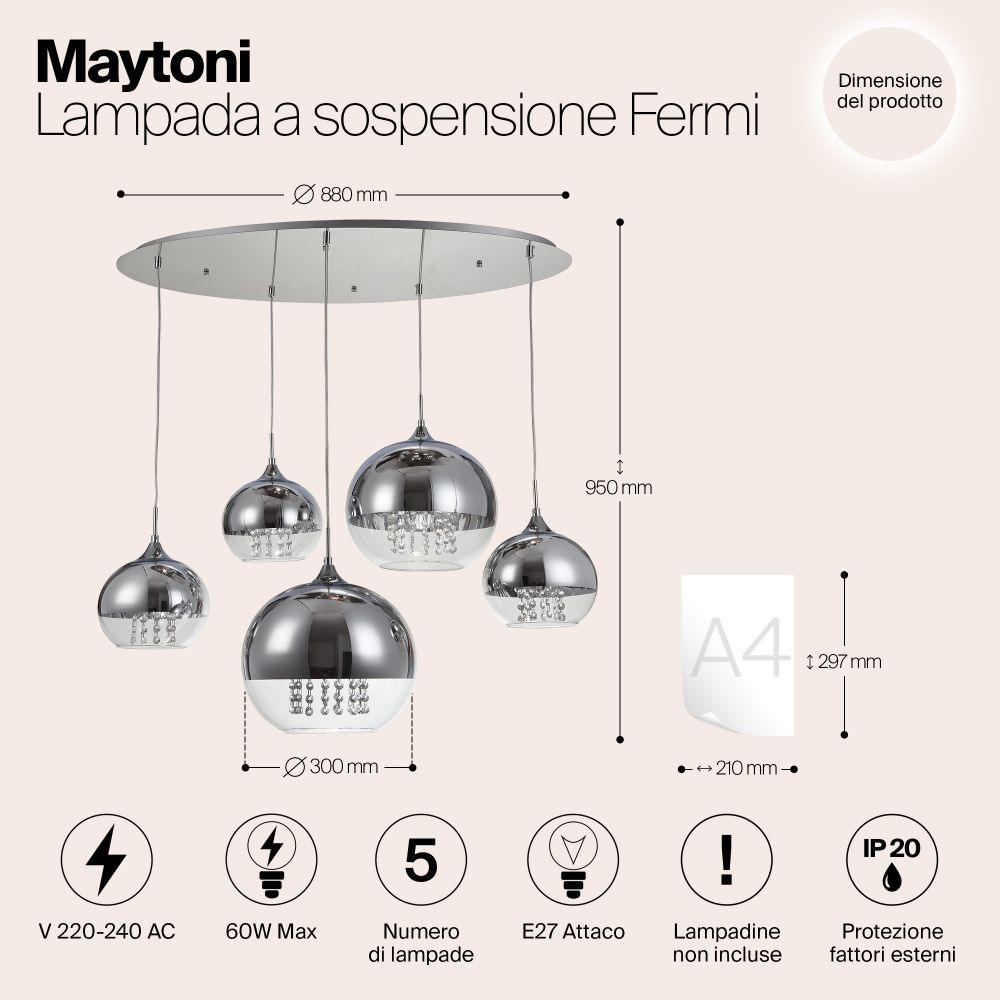 Светильник подвесной Maytoni   P140-PL-170-5-N