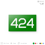 Номер на дверь 424, табличка на дверь для офиса, квартиры, кабинета, аудитории, склада, зеленая 120х70 мм, Айдентика Технолоджи