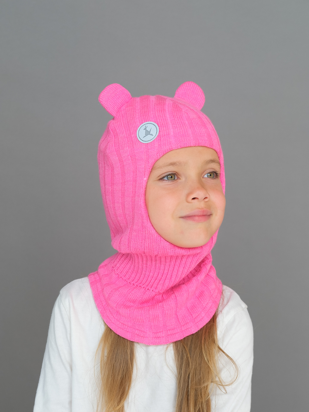 Шлем весенний/осенний вязаный (Флокс) с ушками МИО