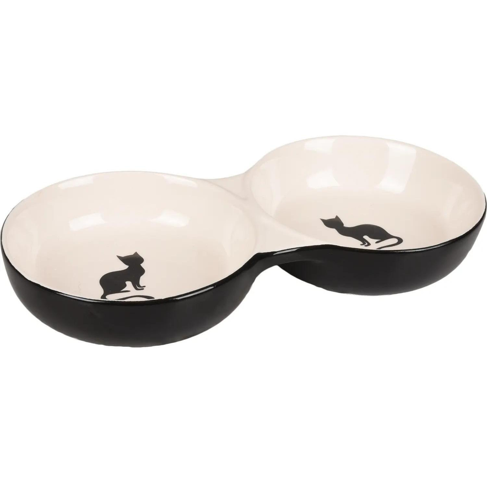 Миска для кошек Flamingo Nala, черный/белый