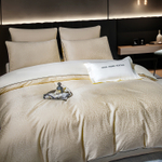 КПБ на резинке Сатин-Жаккард Тессоро MTR006, Евро, 4 наволочки, простынь 160*200*30