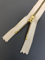 Молния метал, 16см №4,5 не разъем джинс серый/золото