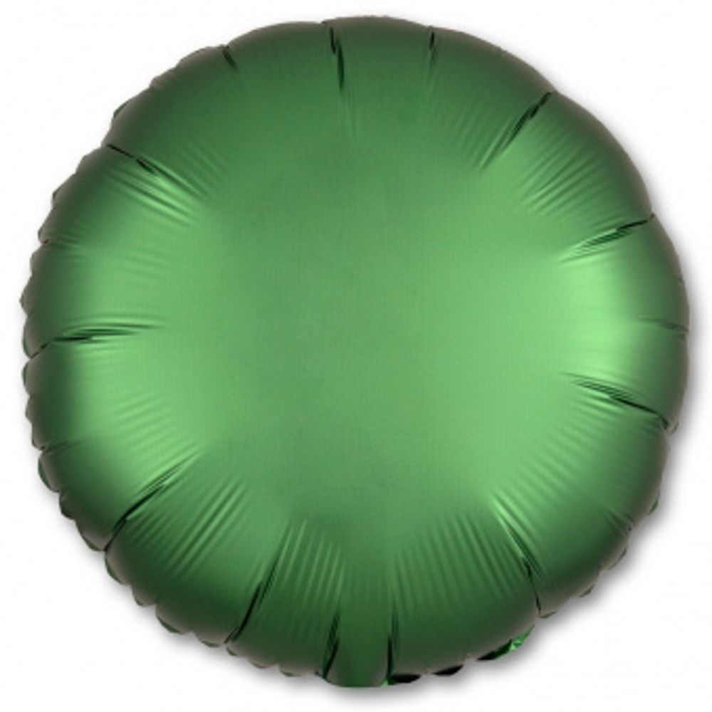 AN шар круг 18" / 45 см сатин зеленый темный / Emerald (БГ-15)