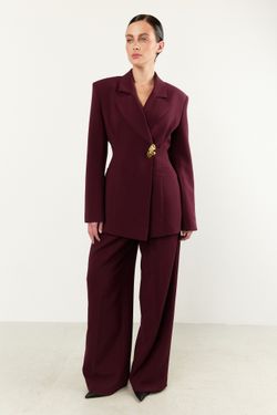 Брюки-палаццо бордовые