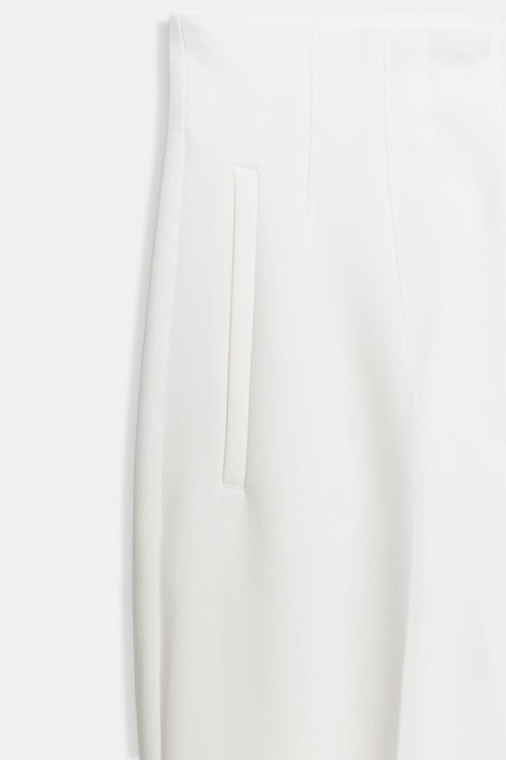 ZARA БРЮКИ С ВЫСОКОЙ ПОСАДКОЙ, БЕЛЫЙ