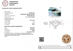 Лабораторно-выращенный бриллиант Кр-57 5.19-5.23 мм D/VVS2 0.54 ct
