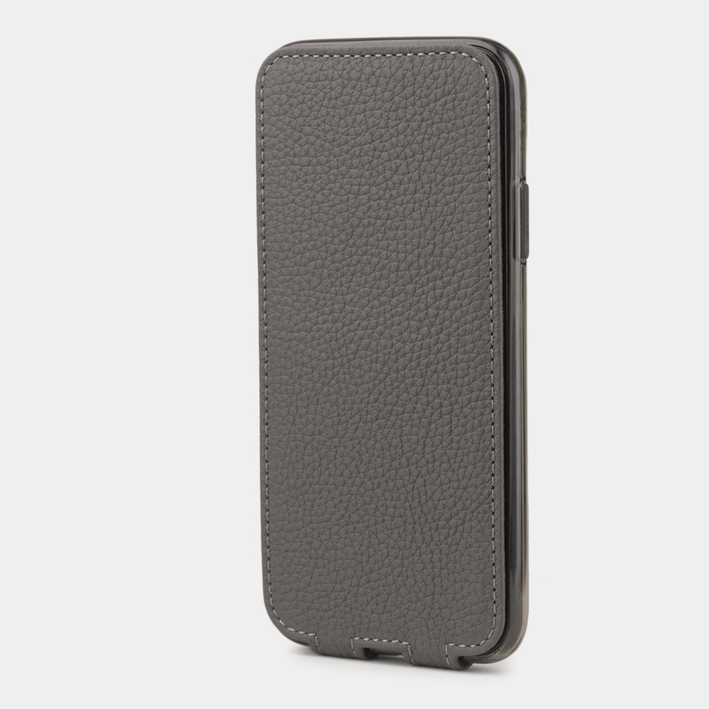 Чехол для iPhone X/XS из натуральной кожи теленка, серого цвета