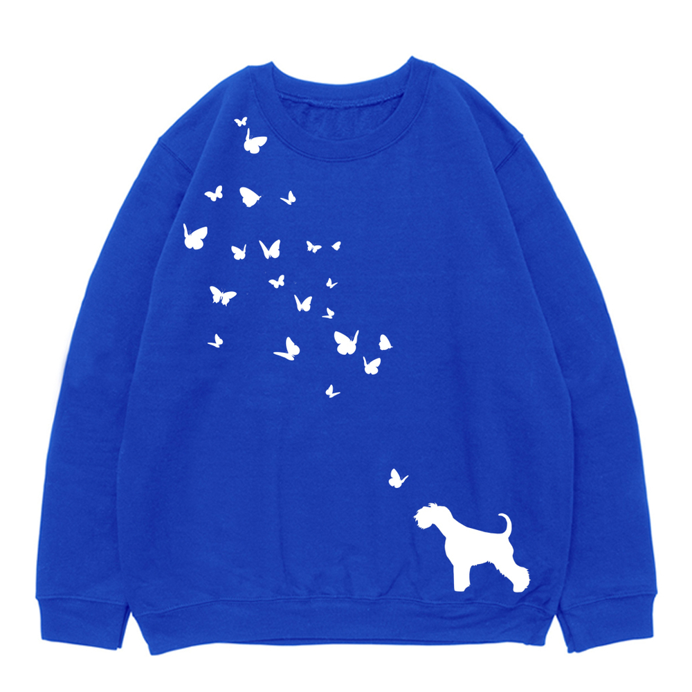 Свитшот "Шнауцер и бабочки"
