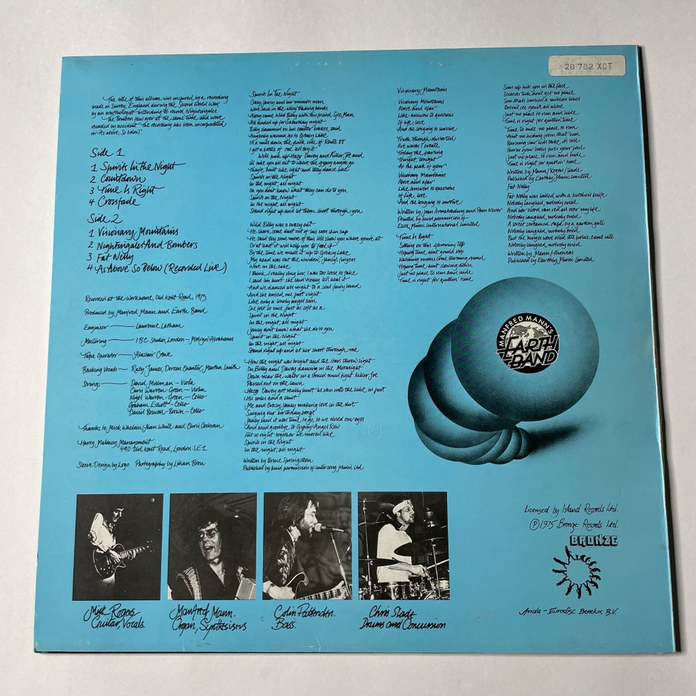 Винтажная виниловая пластинка LP Manfred Mann Earth Band Nightingales and Bombers (Germany 1977)