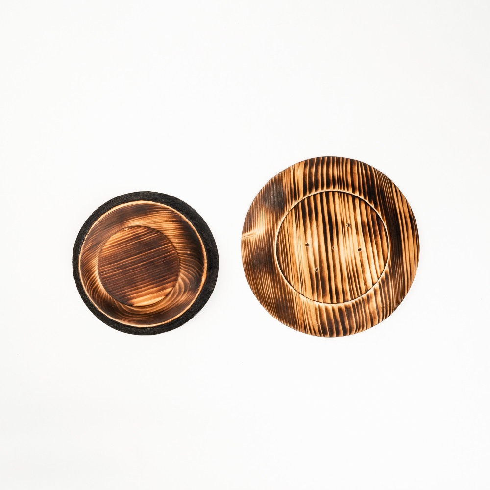 Набор деревянных тарелок из дерева сибирский кедр - 2 шт. TN83