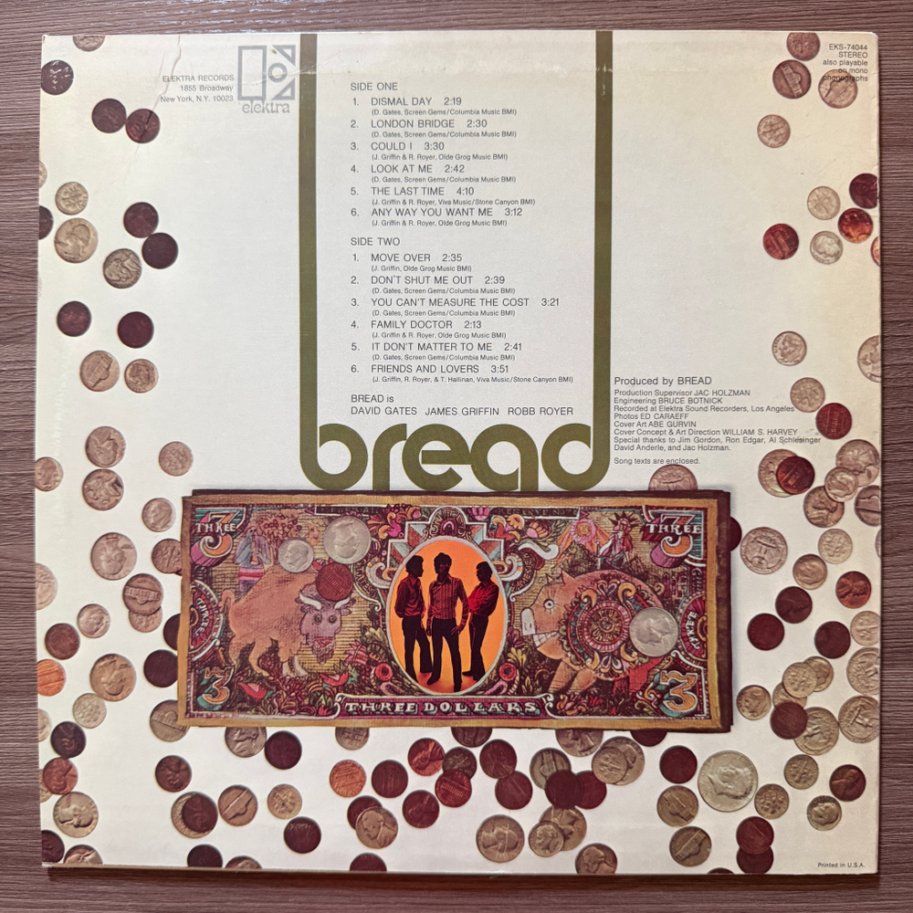 Bread ‎– Bread (США 1969г.) Т