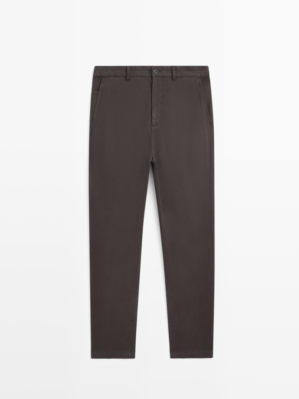 Massimo Dutti Брюки-джоггеры из смесовой хлопковой ткани, коричневый