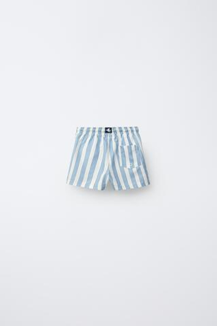 ZARA ПЛАВКИ В ПОЛОСКУ, ЭКРЮ