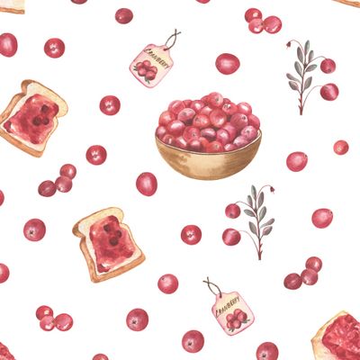 Клюквенный завтрак (на белом)