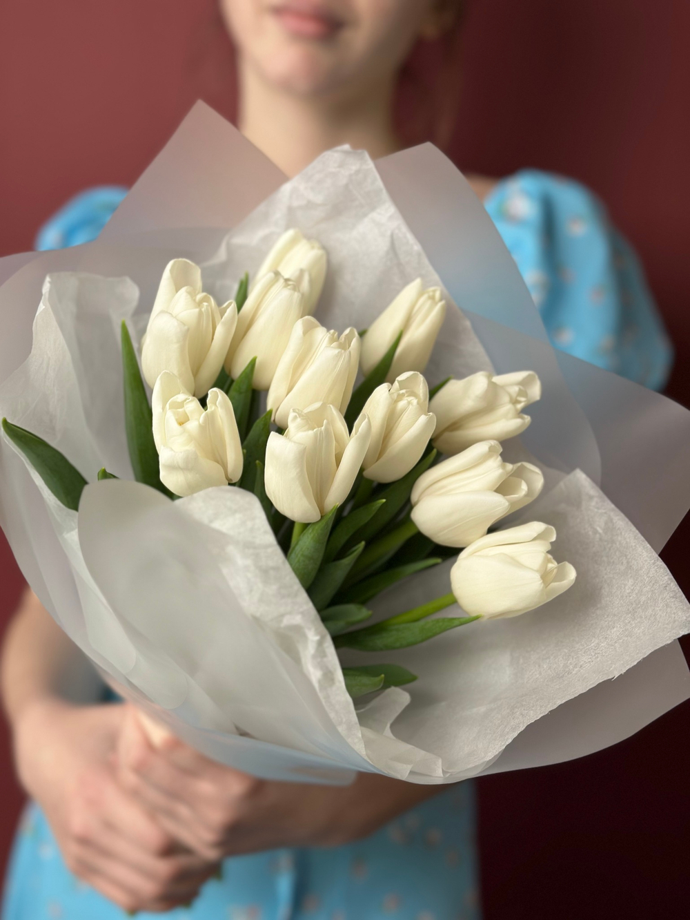 Букет белых тюльпанов "Альбатрос"