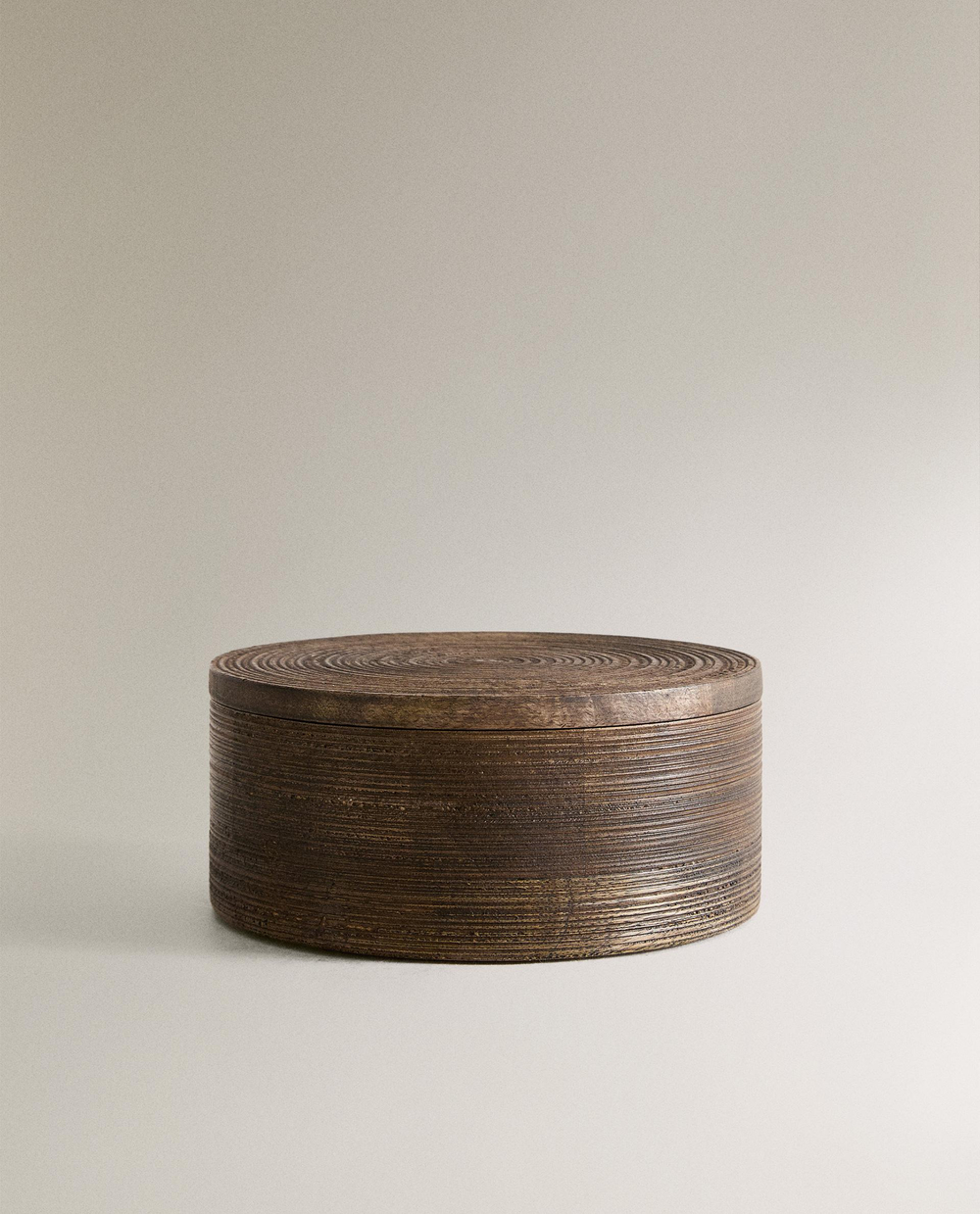 Zara Home Коробка для хранения из дерева, цвет коричневый, 16 см