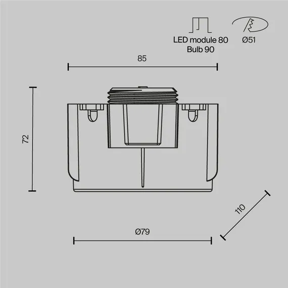 Встраиваемый светильник Technical DL137-GU10-W
