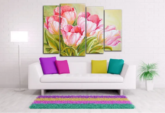 Модульная картина "Небесные тюльпаны"