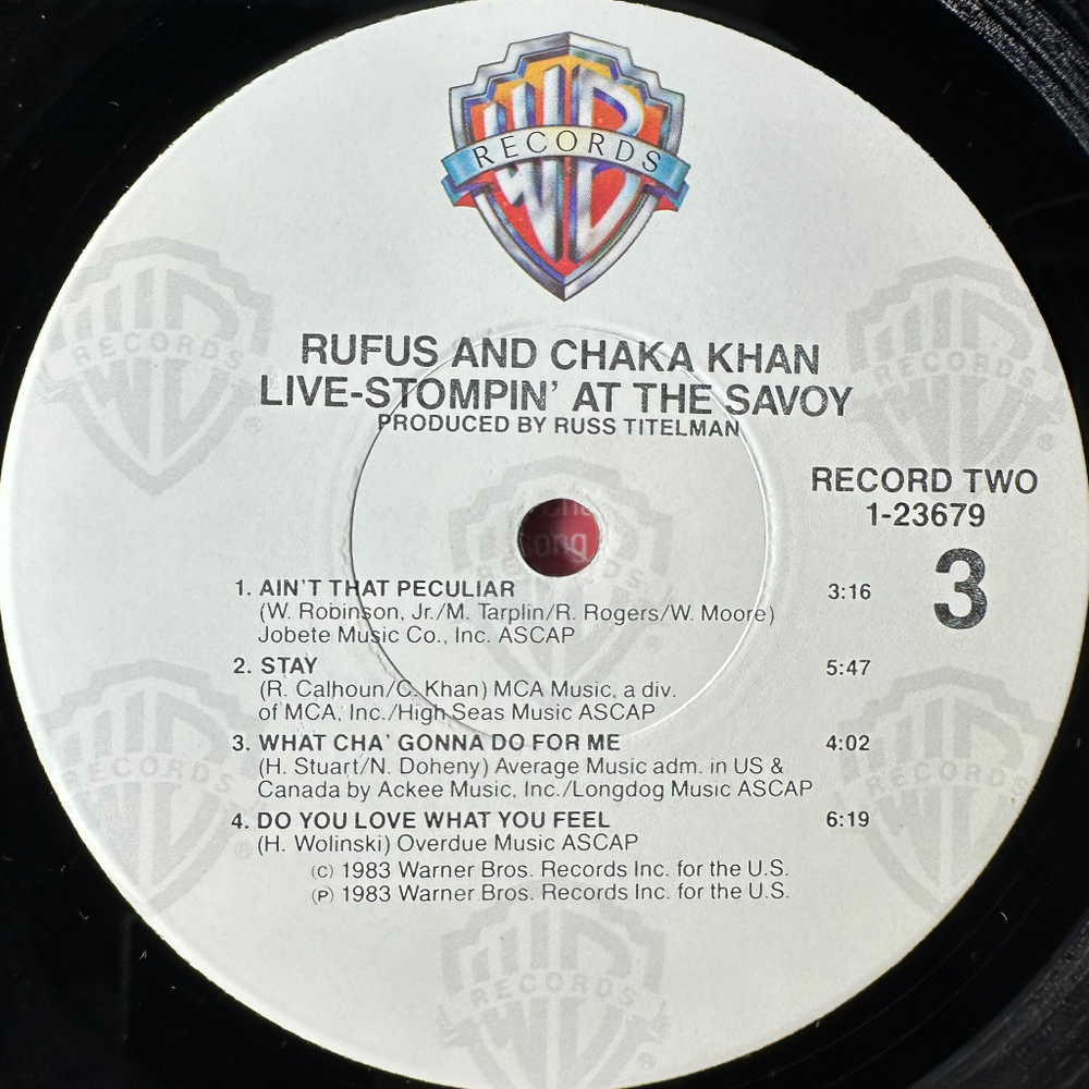 Rufus And Chaka Khan ‎– Live - Stompin' At The Savoy 2LP (США 1983г.)