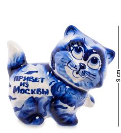 ГЛ- 363 Фигурка «Кот-Пушистик» (Гжельский фарфор)