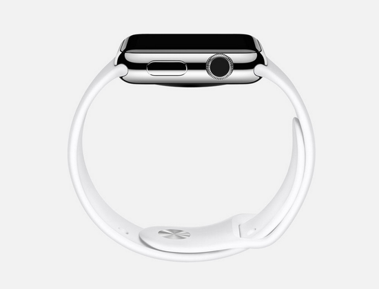 Часы смарт Apple Watch 38мм (белый полимерный ремешок)