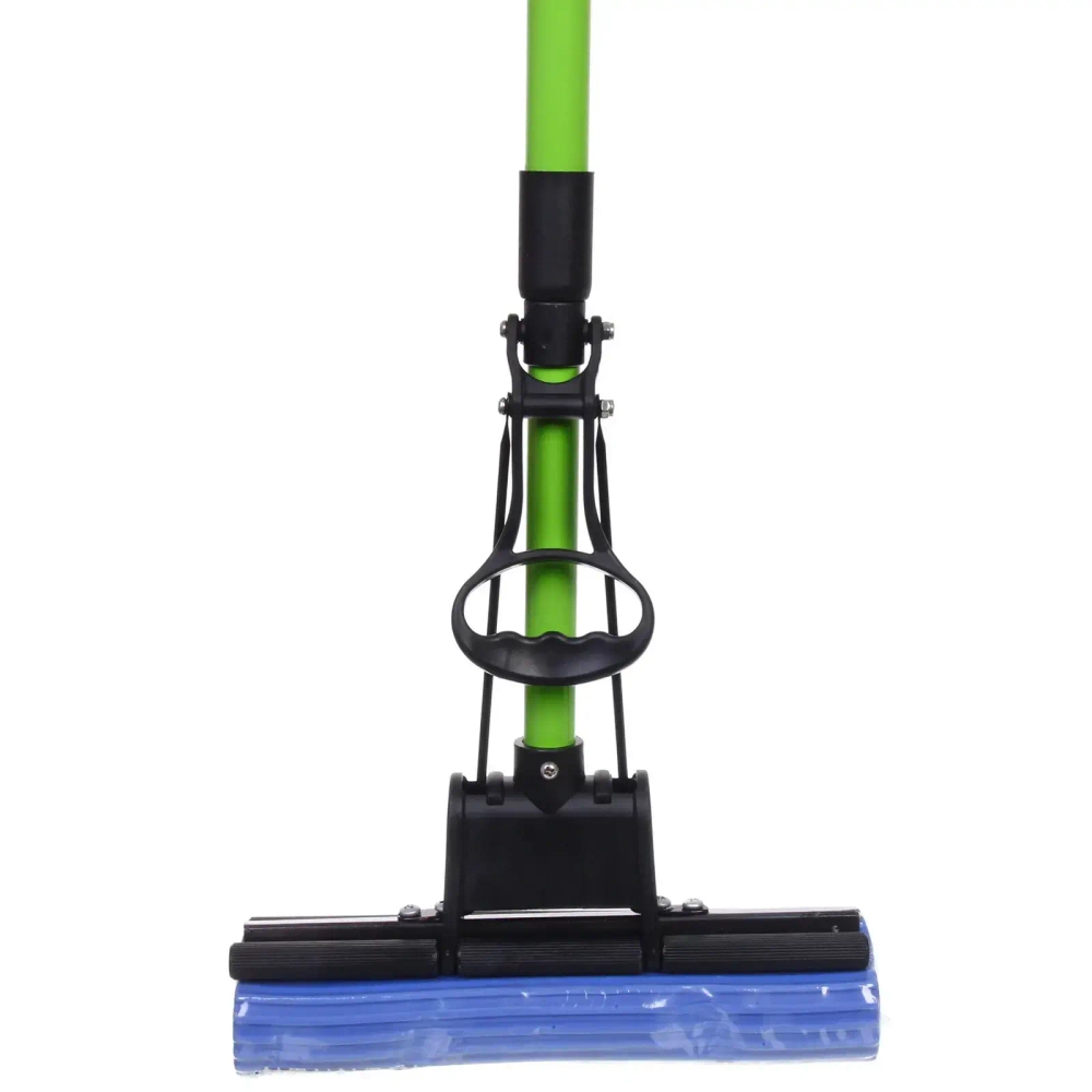 Швабра Селфи с губкой ПВА металлическая ручка 110 см(отжим один ролик) 8019