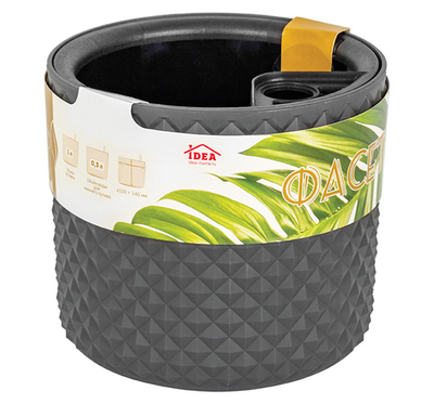 Кашпо ФАСЕТ 2л D150мм H=140мм вставка и автополив, с индикатором уровня воды