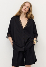 Рубашка с кружевом изо льна