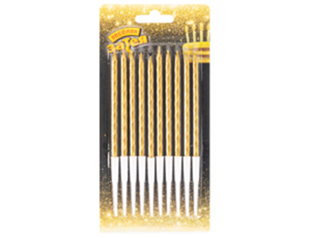 Свечи д/торта Золото с подст 10см 10шт/G