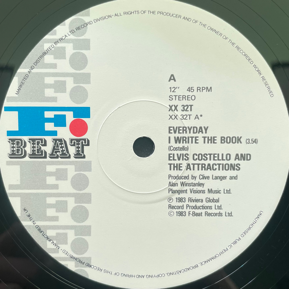 Elvis Costello And The Attractions ‎– Everyday I Write The Book (Англия 1983г.) 12", 45 RPM