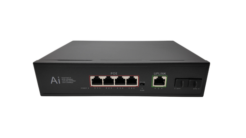 Коммутатор POE 04G12GB на 4 порта Full Gigabit (4+1+2 SFP) - POE RJ45 Порт: 1 Гбит/с