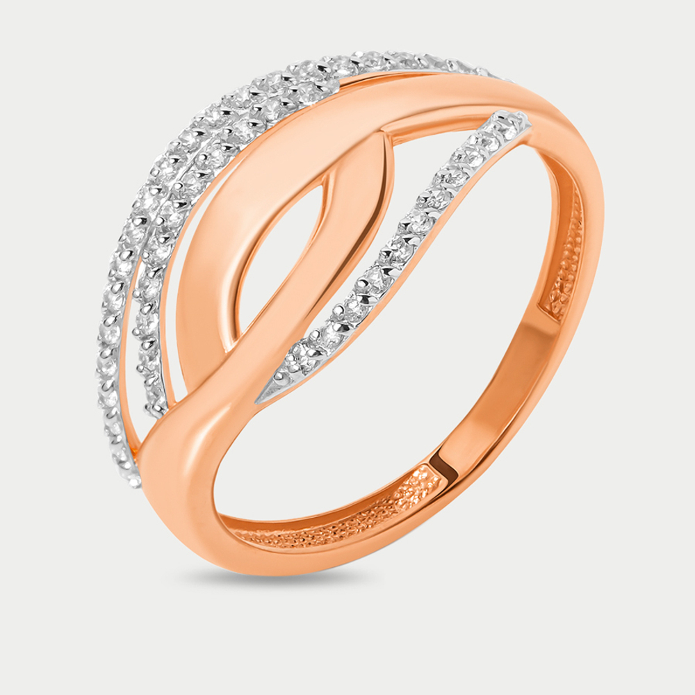 Кольцо женское из розового золота 585 пробы с фианитами (арт. 023371-1102)