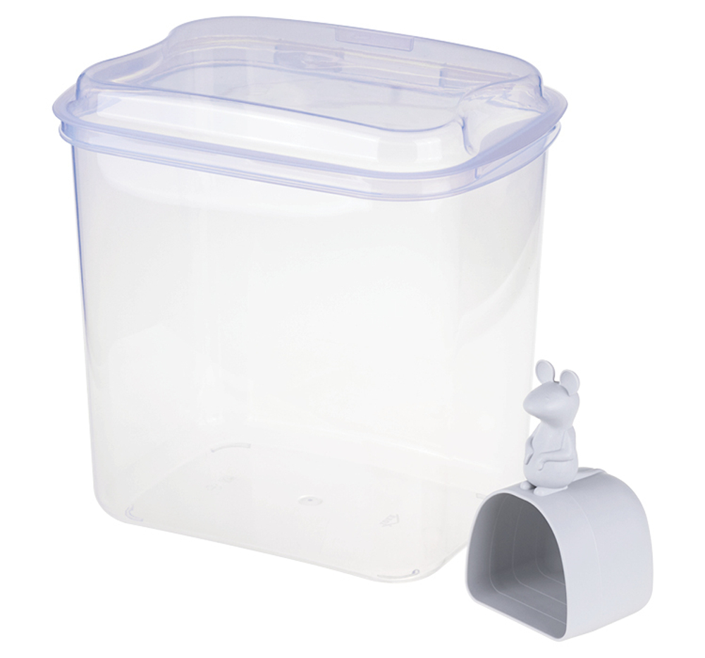 Контейнер для муки прозрачный 5 л с мерной ложкой 180 мл М1183